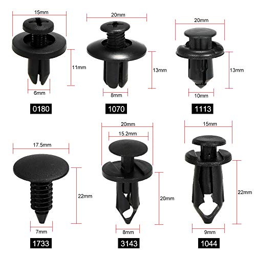 KKmoon 190 Piezas Clips Remaches de Plastico Cierre KKmoon 190 Piezas Clips Remaches de Plastico Cierre