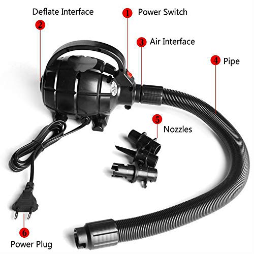 KKmoon 600 W Bomba de aire eléctrica con 3 boquillas, bomba eléctrica para barcos hinchables, camas de aire, globos, etc. KKmoon 600 W Bomba de aire eléctrica con 3 boquillas, bomba eléctrica para barcos hinchables, camas de aire, globos, etc.