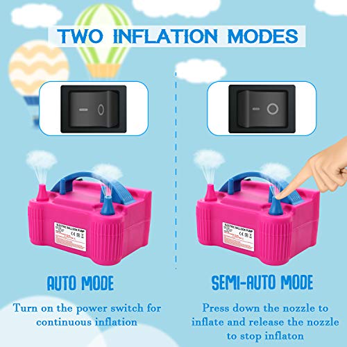 KKmoon 600W 20V-240V Inflador de Globo Eléctrico Bomba de Aire Portátil, Rosa KKmoon 600W 20V-240V Inflador de Globo Eléctrico Bomba de Aire Portátil, Rosa