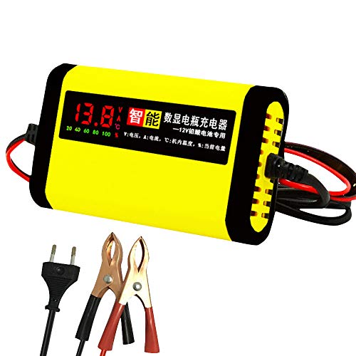 KKmoon Cargador de Baterias 12v, 2A Cargador Inteligente 3 Etapas Plomo ácido AGM GEL Pantalla LCD de Motocicleta Automóvil KKmoon Cargador de Baterias 12v, 2A Cargador Inteligente 3 Etapas Plomo ácido AGM GEL Pantalla LCD de Motocicleta Automóvil