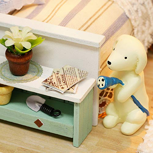 KKmoon - Casa de muñecas de madera, kit de montaje para decoración del hogar