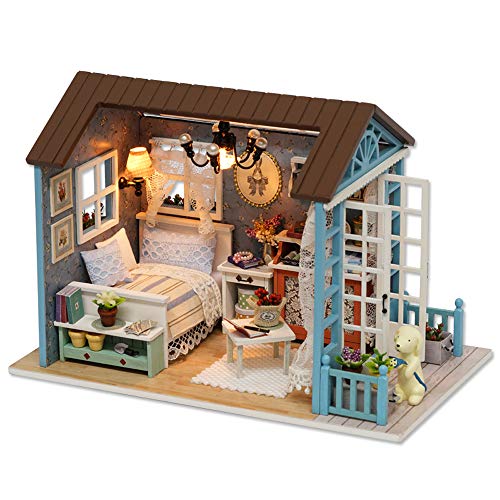 KKmoon - Casa de muñecas de madera, kit de montaje para decoración del hogar KKmoon - Casa de muñecas de madera, kit de montaje para decoración del hogar