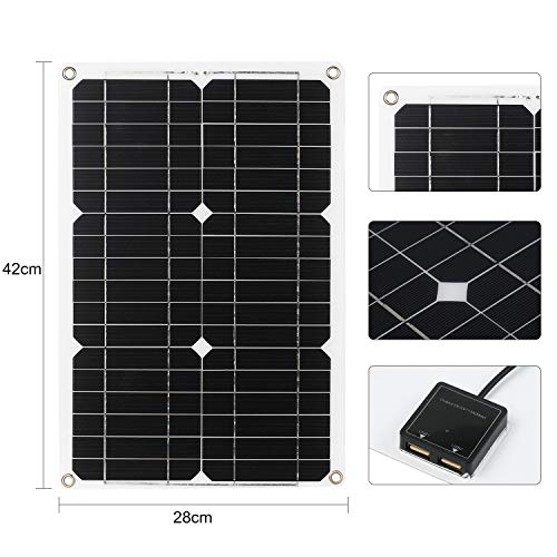 KKmoon - Kit de panel solar de 18 W 12 V, módulo monocristalino sin conexión a la red, con kit de conexión SAE para controlador de carga solar KKmoon - Kit de panel solar de 18 W 12 V, módulo monocristalino sin conexión a la red, con kit de conexión SAE para controlador de carga solar