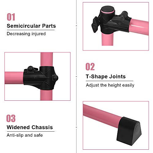 KKTECT Barra de Ballet portátil, Barra de Ballet Ajustable de 5 pies con Banda de tensión y Tabla giratoria, Adecuada para Ejercicios de Estiramiento, Baile y Equilibrio KKTECT Barra de Ballet portátil, Barra de Ballet Ajustable de 5 pies con Banda de tensión y Tabla giratoria, Adecuada para Ejercicios de Estiramiento, Baile y Equilibrio