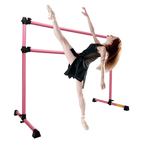 KKTECT Barra de Ballet portátil, Barra de Ballet Ajustable de 5 pies con Banda de tensión y Tabla giratoria, Adecuada para Ejercicios de Estiramiento, Baile y Equilibrio KKTECT Barra de Ballet portátil, Barra de Ballet Ajustable de 5 pies con Banda de tensión y Tabla giratoria, Adecuada para Ejercicios de Estiramiento, Baile y Equilibrio
