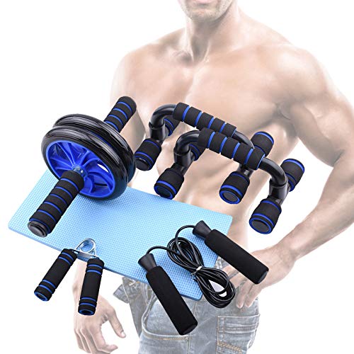 KKTECT Kit de Rodillo de Rueda AB 5 en 1, Prensa Abdominal, Máquina de Entrenamiento Abdominal, Ejercitador Abdominal, Músculo del Entrenamiento, para Gimnasio en casa Entrenamiento