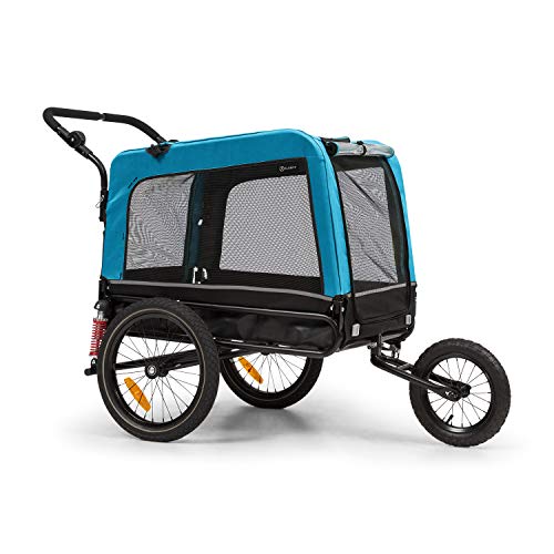 KLAR FIT Klarfit Husky Vario 2 en 1 Remolque para Perro y Silla de Paseo para Perro - Aprox. 240 litros de Volumen, Material: 600D Oxford Canvas, SmartSpace Concept, Carga máxima: 40 kg, Color: Azul KLAR FIT Klarfit Husky Vario 2 en 1 Remolque para Perro y Silla de Paseo para Perro - Aprox. 240 litros de Volumen, Material: 600D Oxford Canvas, SmartSpace Concept, Carga máxima: 40 kg, Color: Azul