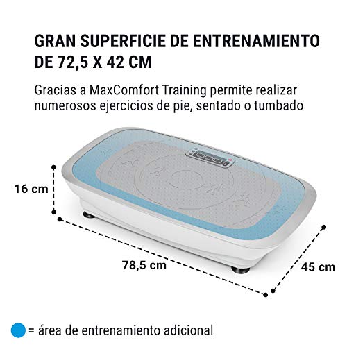 KLAR FIT Klarfit Vibe 3DX - Tabla vibratoria, Placa de vibración, Pantalla LCD, Capacidad máx. 120 kg, Potencia 2 x 250 W, 3 programas, Motor Doble 3DX, Cintas de Fitness, Blanco