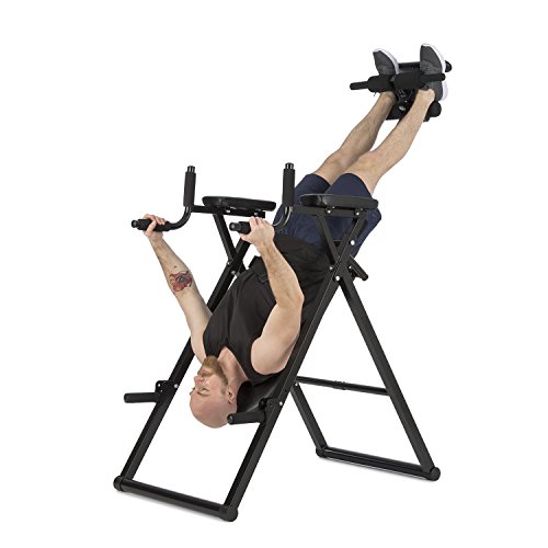 KLAR FIT Power-Gym Tabla de inversión - Banco de inversión para Flexiones, Entrenamiento 6 en 1, Fondos y alzar piernas, 22 Niveles de Altura, hasta 120 kg, Peso 32 kg, Negro