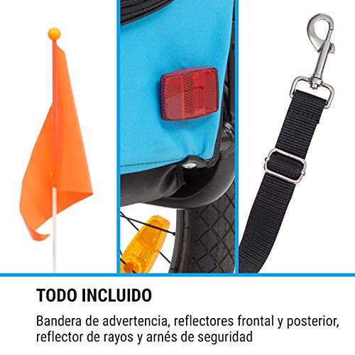 Klarfit Husky Remolque para perros - volumen aprox. 250 litros, material: 600D Oxford Canvas, SmartSpace Concept, carga máxima: 45 kg, bastidor de acero con recubrimiento de polvo, color: azul Klarfit Husky Remolque para perros - volumen aprox. 250 litros, material: 600D Oxford Canvas, SmartSpace Concept, carga máxima: 45 kg, bastidor de acero con recubrimiento de polvo, color: azul