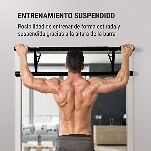 Klarfit In-Door Barra de dominadas Barra de Ejercicios Acoplable en Puerta Agarre Ancho/Estrecho Ocupa Poco Espacio Fácil de Montar Acero pulverizado 130 kg Acolchado EVA Negro Klarfit In-Door Barra de dominadas Barra de Ejercicios Acoplable en Puerta Agarre Ancho/Estrecho Ocupa Poco Espacio Fácil de Montar Acero pulverizado 130 kg Acolchado EVA Negro
