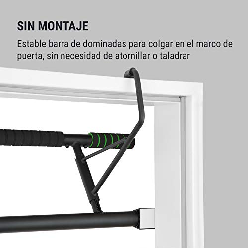 Klarfit In-Door Barra de dominadas Barra de Ejercicios Acoplable en Puerta Agarre Ancho/Estrecho Ocupa Poco Espacio Fácil de Montar Acero pulverizado 130 kg Acolchado EVA Negro Klarfit In-Door Barra de dominadas Barra de Ejercicios Acoplable en Puerta Agarre Ancho/Estrecho Ocupa Poco Espacio Fácil de Montar Acero pulverizado 130 kg Acolchado EVA Negro