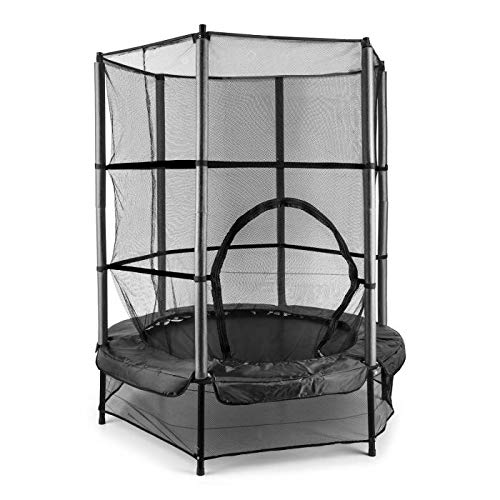 Klarfit Rocketkid cama elástica infantil (140 cm de diámetro, red de seguridad, apta para exterior o interior, peso máximo 50 kg, varillas acolchadas, gran estabilidad) - negro Klarfit Rocketkid cama elástica infantil (140 cm de diámetro, red de seguridad, apta para exterior o interior, peso máximo 50 kg, varillas acolchadas, gran estabilidad) - negro