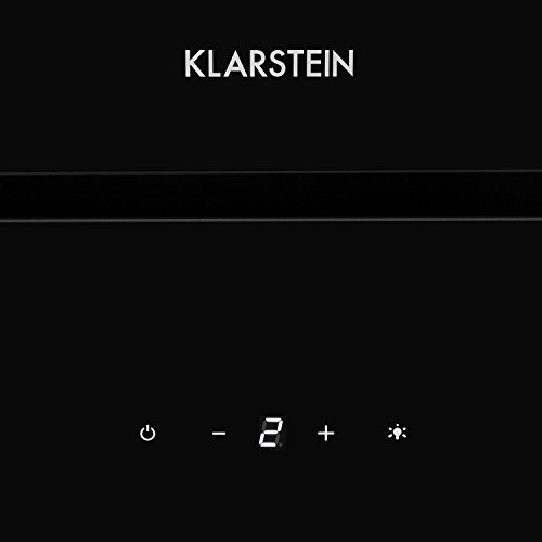 Klarstein Aurica 60 - Campana de extracción, Extractor con 3 potencias, Succión de hasta 620m³/h, Absorción de aire, Circulación, 60cm de ancho, Acero inoxidable, Filtro de aluminio, Negro