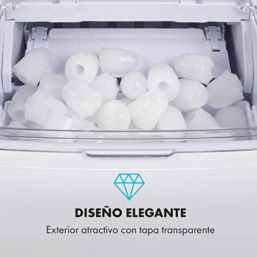 Klarstein Coolio máquina de cubitos de hielo - hielo transparente, 20 kg de hielo aldía, depósito de agua de 2,8 l, panel táctil, 2 tamaños de cubitos, Auto-Clean, máquina que fabrica cubitos, hielo Klarstein Coolio máquina de cubitos de hielo - hielo transparente, 20 kg de hielo aldía, depósito de agua de 2,8 l, panel táctil, 2 tamaños de cubitos, Auto-Clean, máquina que fabrica cubitos, hielo