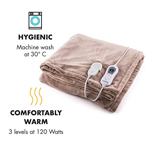 Klarstein Dr. Watson XXL - Manta eléctrica, Frazada eléctrica, Calentador de Cama, 200 x 180 cm, 120 W, 3 Temperaturas, Función Temporizador, Apto Lavadora, Microfibra, Beige Klarstein Dr. Watson XXL - Manta eléctrica, Frazada eléctrica, Calentador de Cama, 200 x 180 cm, 120 W, 3 Temperaturas, Función Temporizador, Apto Lavadora, Microfibra, Beige