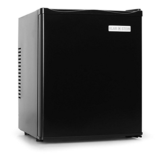 Klarstein MKS-10 - Minibar, Mini nevera, Nevera para bebidas, Clase A, 19 Litros, Bajo consumo, Muy silenciosa, 0 dB, aprox. 38 x 47 x 38 cm (An x Al x Pr), Exterior negro mate, Negro