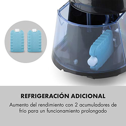 Klarstein Skyscraper Ice - Enfriador de Aire 3 en 1, Climatizador evaporativo, 30W, 210m³/h, Ventilador, Humidificador, 3 velocidades, Modos: Normal, Natural y Nocturno, Mando a Distancia, Negro