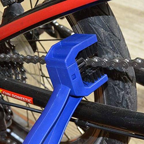 KLAS REMO Cepillo para Limpiar la Cadena de Las Moto Bicicleta Bici Herramienta Limpieza Engranajes, Cepillos Limpiador Moto Bici - Azul