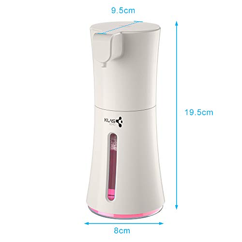 KLAS REMO Dispensador de Jabón Automático, Dispensador de Jabón de Espuma con Sensor Infrarrojo Sin Contacto para Baño,Cocina,Oficina,Hotel y Hospital 400ML - Beige