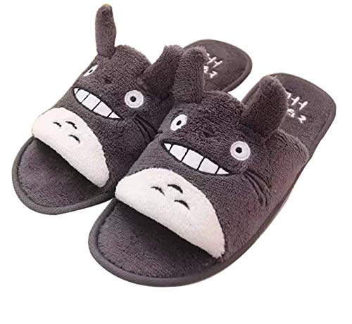 KLHDM Pantuflas Totoro Zapatillas De Felpa Invierno Damas Hombres Zapatillas Cálidos Caseros Casuales Interiores Antideslizantes Zapatillas,003,40/43