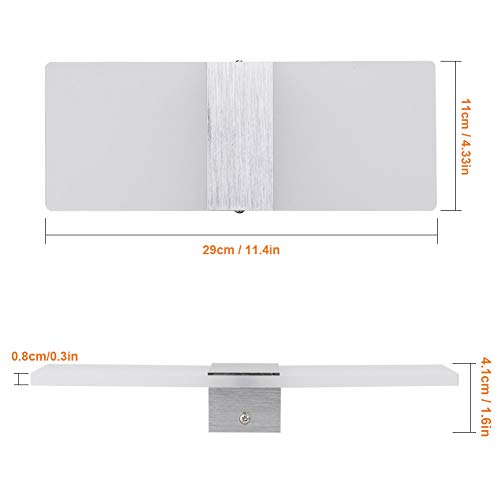 Klighten Lámpara de pared Interior 12W Moderna Apliques de Pared Blanco Natural 4000K perfecto para Salon Dormitorio Sala Pasillo Escalera(2 pack)