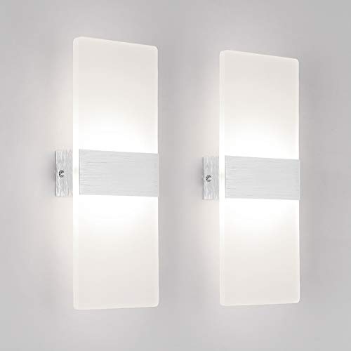 Klighten Lámpara de pared Interior 12W Moderna Apliques de Pared Blanco Natural 4000K perfecto para Salon Dormitorio Sala Pasillo Escalera(2 pack) Klighten Lámpara de pared Interior 12W Moderna Apliques de Pared Blanco Natural 4000K perfecto para Salon Dormitorio Sala Pasillo Escalera(2 pack)