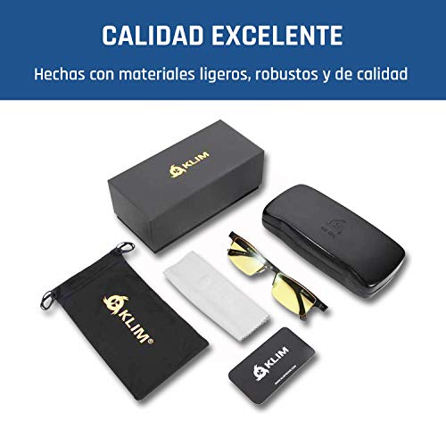 KLIM Optics - Gafas para Ordenador Anti luz Azul + Evita la Fatiga Ocular + Gafas Gaming para PC, Móvil TV, Tablet + Alta protección + Potente Filtro de luz Azul 92% + Anti UV + Nueva VERSIÓN 2020