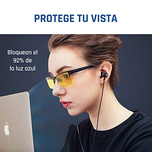 KLIM Optics - Gafas para Ordenador Anti luz Azul + Evita la Fatiga Ocular + Gafas Gaming para PC, Móvil TV, Tablet + Alta protección + Potente Filtro de luz Azul 92% + Anti UV + Nueva VERSIÓN 2020