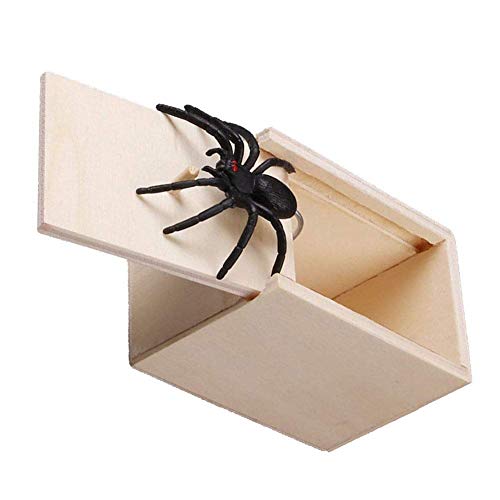 Klinkamz 1 Unids Broma De Madera Araña Asustar Caja Caja Broma Realista Sorpresa Divertida Juguete Gag