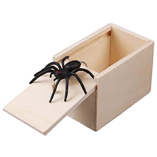 Klinkamz 1 Unids Broma De Madera Araña Asustar Caja Caja Broma Realista Sorpresa Divertida Juguete Gag