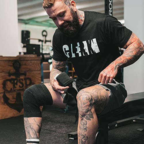 Klokov - Vendas para Rodilla, para Entrenamiento Crossfit, de Fuerza y con Pesas - Negro Klokov - Vendas para Rodilla, para Entrenamiento Crossfit, de Fuerza y con Pesas - Negro