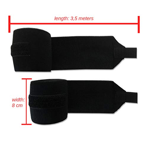 Klokov - Vendas para Rodilla, para Entrenamiento Crossfit, de Fuerza y con Pesas - Negro Klokov - Vendas para Rodilla, para Entrenamiento Crossfit, de Fuerza y con Pesas - Negro
