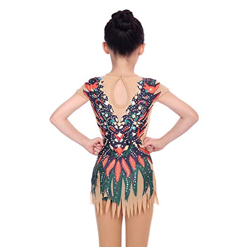 Kmgjc Maillots de Gimnasia rítmica, Leotardos de competición sin Mangas Hechos a Mano para niñas y niños, Leotardos de Gimnasia artística Transpirables de Alta Elasticidad,Verde,8 Kmgjc Maillots de Gimnasia rítmica, Leotardos de competición sin Mangas Hechos a Mano para niñas y niños, Leotardos de Gimnasia artística Transpirables de Alta Elasticidad,Verde,8