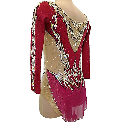 Kmgjc Maillots de Gimnasia rítmica para niñas y Mujeres, Patinaje artístico Hecho a Mano Traje de competición Profesional Maillots de Manga Larga por Encargo,Rojo,Child14 Kmgjc Maillots de Gimnasia rítmica para niñas y Mujeres, Patinaje artístico Hecho a Mano Traje de competición Profesional Maillots de Manga Larga por Encargo,Rojo,Child14
