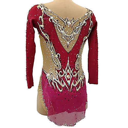 Kmgjc Maillots de Gimnasia rítmica para niñas y Mujeres, Patinaje artístico Hecho a Mano Traje de competición Profesional Maillots de Manga Larga por Encargo,Rojo,Child14 Kmgjc Maillots de Gimnasia rítmica para niñas y Mujeres, Patinaje artístico Hecho a Mano Traje de competición Profesional Maillots de Manga Larga por Encargo,Rojo,Child14