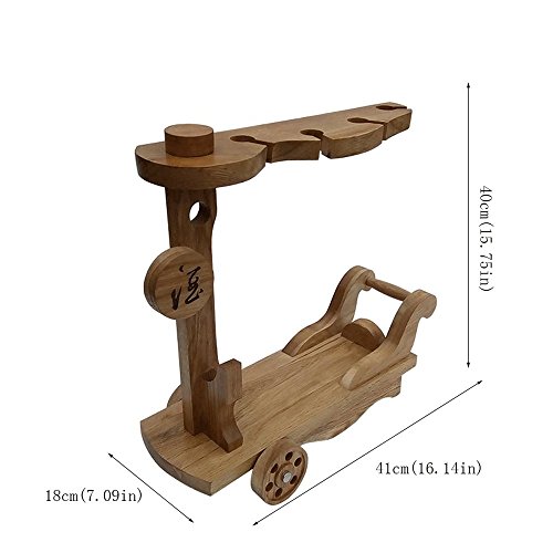 KMYX Protección del Medio Ambiente Natural de Madera Maciza de Roble Skate/Scooter Wine Rack Wine Cup Racks Características de la Barra Creativa Gift Bottle Display Rack