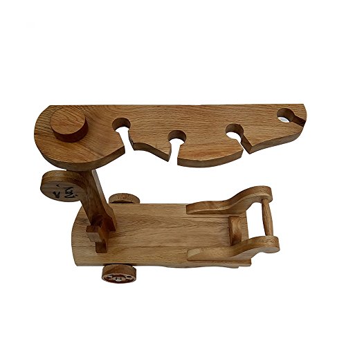 KMYX Protección del Medio Ambiente Natural de Madera Maciza de Roble Skate/Scooter Wine Rack Wine Cup Racks Características de la Barra Creativa Gift Bottle Display Rack