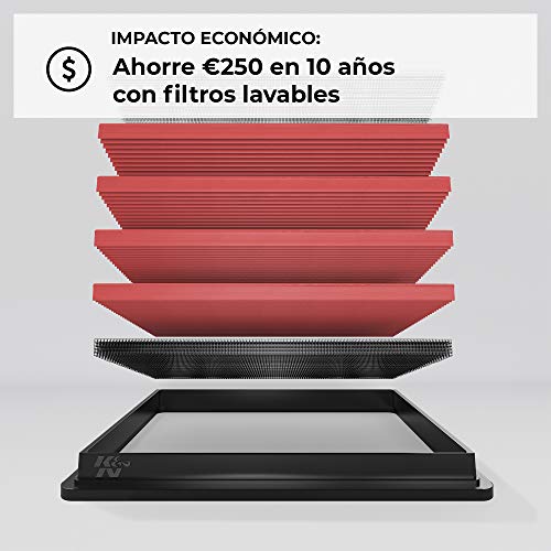 K&N 33-3004 Filtro de Aire Coche, Lavable y Reutilizable K&N 33-3004 Filtro de Aire Coche, Lavable y Reutilizable