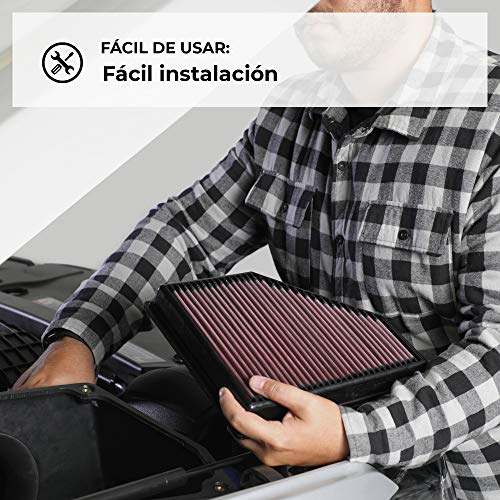 K&N 33-3004 Filtro de Aire Coche, Lavable y Reutilizable K&N 33-3004 Filtro de Aire Coche, Lavable y Reutilizable