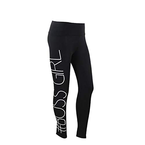 Kneris Mujer Pantalones Largos Impresión de Letras Leggings Running Yoga Mujeres Mallas Deportivas Fitness Gym Pantalon Elásticos