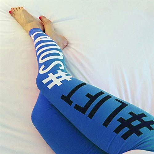 Kneris Mujer Pantalones Largos Impresión de Letras Leggings Running Yoga Mujeres Mallas Deportivas Fitness Gym Pantalon Elásticos Kneris Mujer Pantalones Largos Impresión de Letras Leggings Running Yoga Mujeres Mallas Deportivas Fitness Gym Pantalon Elásticos