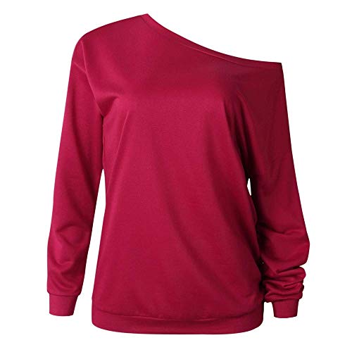 Kneris Mujer Sudadera Manga Larga Casual Cuello Redondo Jersey Suéter