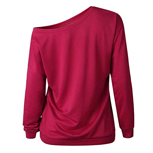 Kneris Mujer Sudadera Manga Larga Casual Cuello Redondo Jersey Suéter