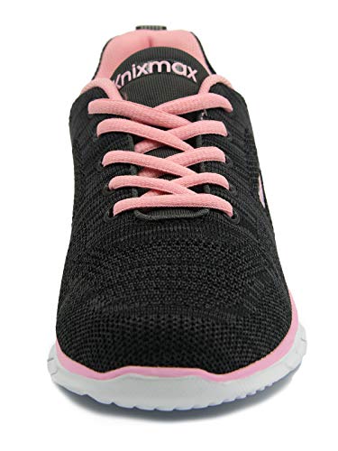 Knixmax-Zapatillas Deportivas para Mujer, Zapatillas de Running Fitness Sneakers Zapatos de Correr Aire Libre Deportes Casual Zapatillas Ligeras para Correr Transpirable, EU36 Negro Rose