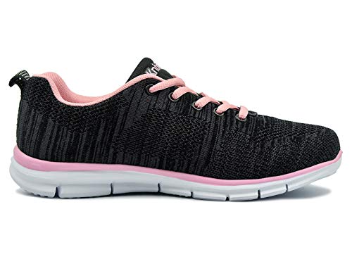 Knixmax-Zapatillas Deportivas para Mujer, Zapatillas de Running Fitness Sneakers Zapatos de Correr Aire Libre Deportes Casual Zapatillas Ligeras para Correr Transpirable, EU36 Negro Rose