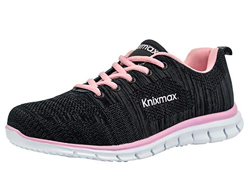Knixmax-Zapatillas Deportivas para Mujer, Zapatillas de Running Fitness Sneakers Zapatos de Correr Aire Libre Deportes Casual Zapatillas Ligeras para Correr Transpirable, EU36 Negro Rose