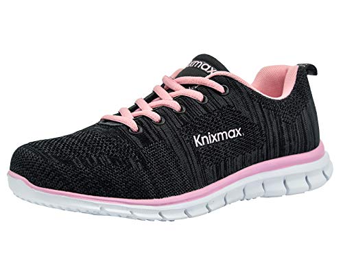 Knixmax-Zapatillas Deportivas para Mujer, Zapatillas de Running Fitness Sneakers Zapatos de Correr Aire Libre Deportes Casual Zapatillas Ligeras para Correr Transpirable, EU39 Negro Rose