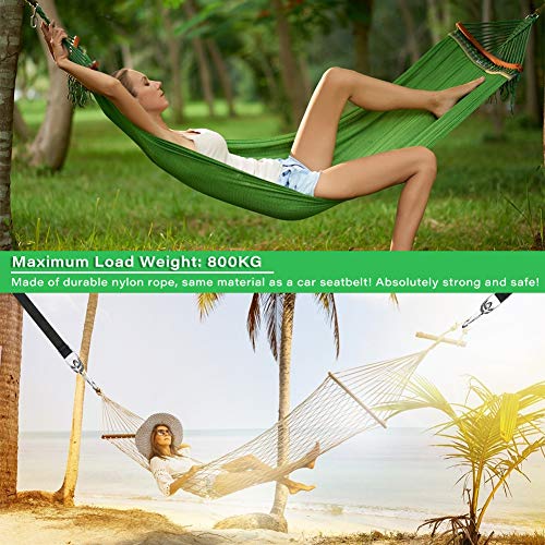 KNMY Correas de Hamacas para Exteriores, 150 CM Hamaca Correas Árbol, Columpio para Colgar Árboles Cinta de Fibra de Poliéster, con Mosquetón, Almohadillas de Protección, Hebillas Giratorias KNMY Correas de Hamacas para Exteriores, 150 CM Hamaca Correas Árbol, Columpio para Colgar Árboles Cinta de Fibra de Poliéster, con Mosquetón, Almohadillas de Protección, Hebillas Giratorias