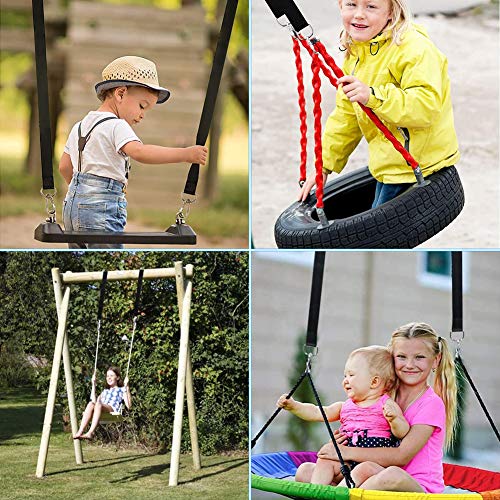 KNMY Correas de Hamacas para Exteriores, 150 CM Hamaca Correas Árbol, Columpio para Colgar Árboles Cinta de Fibra de Poliéster, con Mosquetón, Almohadillas de Protección, Hebillas Giratorias KNMY Correas de Hamacas para Exteriores, 150 CM Hamaca Correas Árbol, Columpio para Colgar Árboles Cinta de Fibra de Poliéster, con Mosquetón, Almohadillas de Protección, Hebillas Giratorias